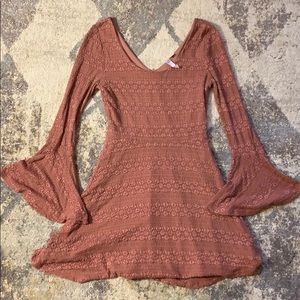 Francesca’s bell sleeved lace dress